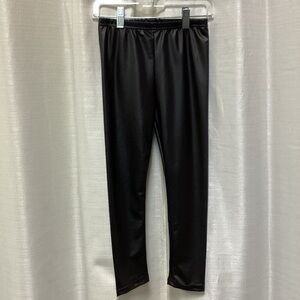 Black Kids Faux Leather Leggings